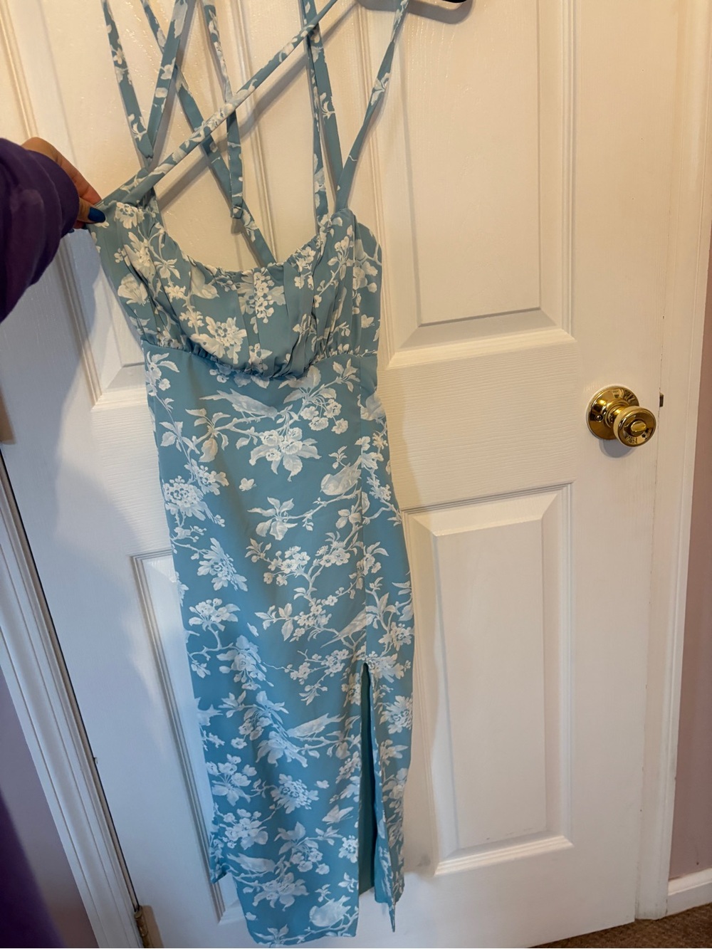 Abercrombie & Fitch Aqua Floral Midi Dress - Picture 6 of 6